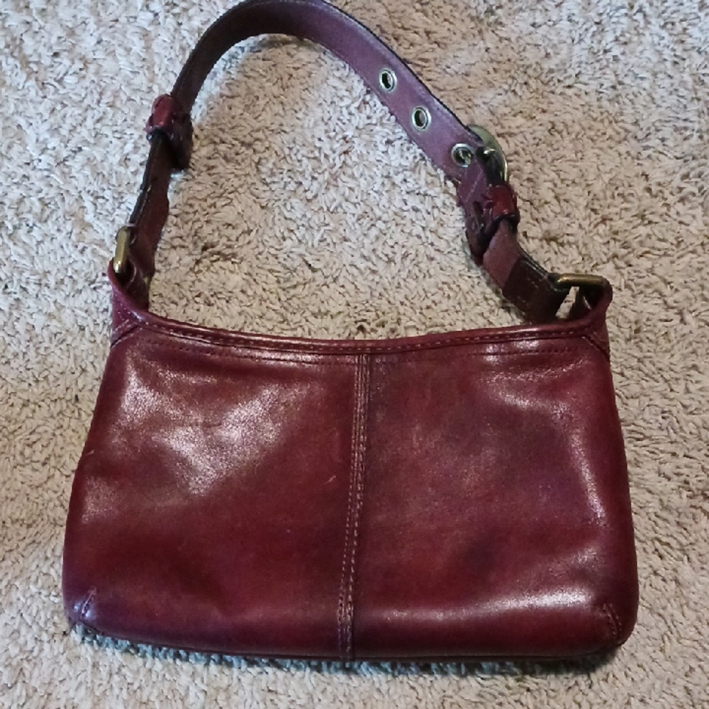 Coach Burgundy Leather Shoulder Bag
